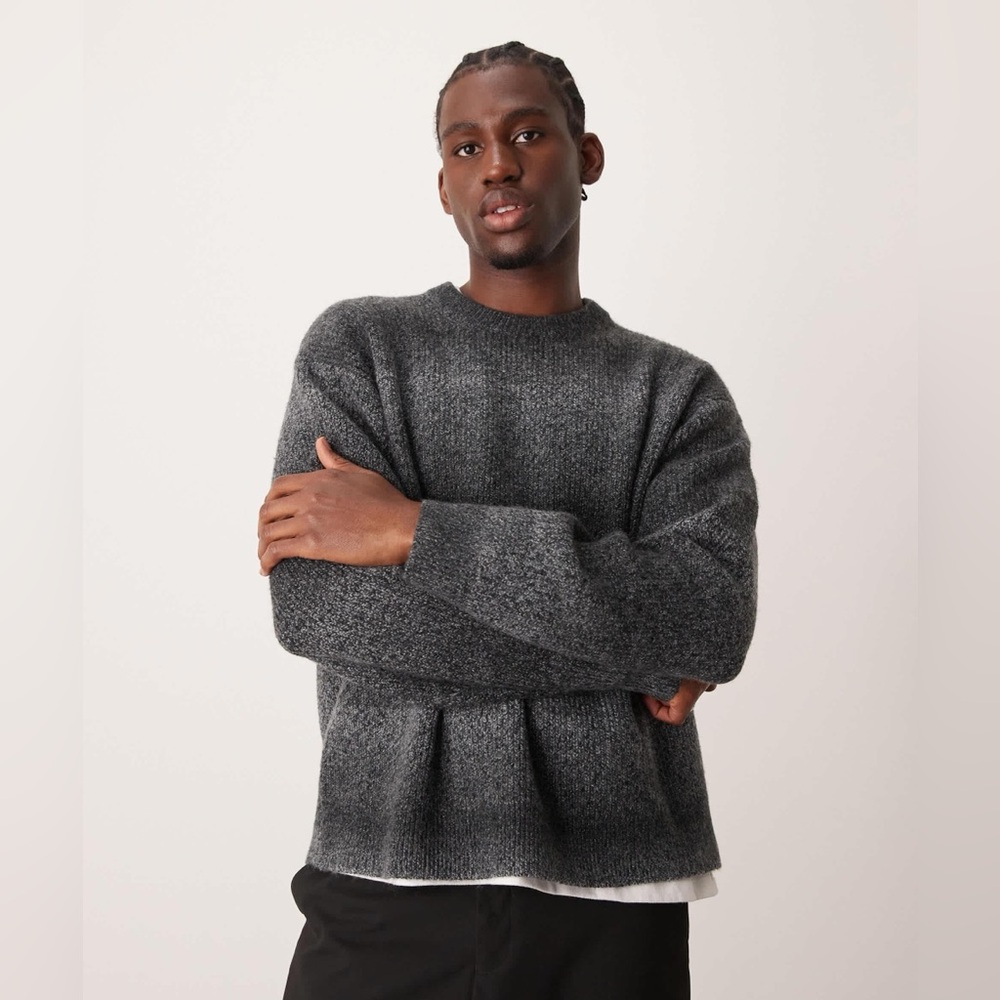 Men's Warm Handed Space Dye Oversized Knit Jumper